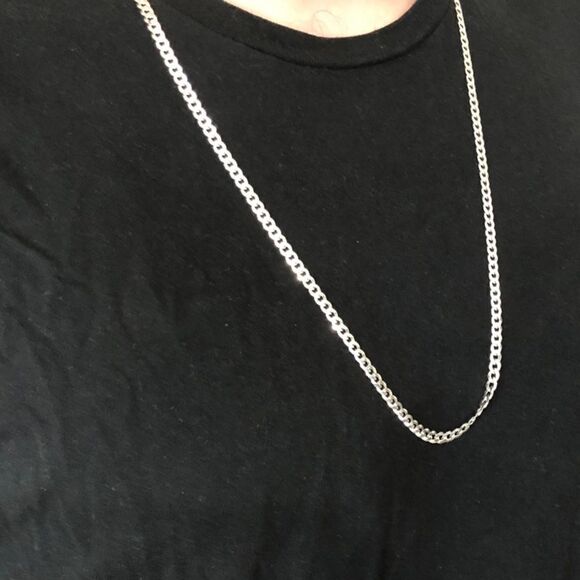 24” Men’s Solid 925 Sterling Silver Cuban Chain - Picture 2 of 9